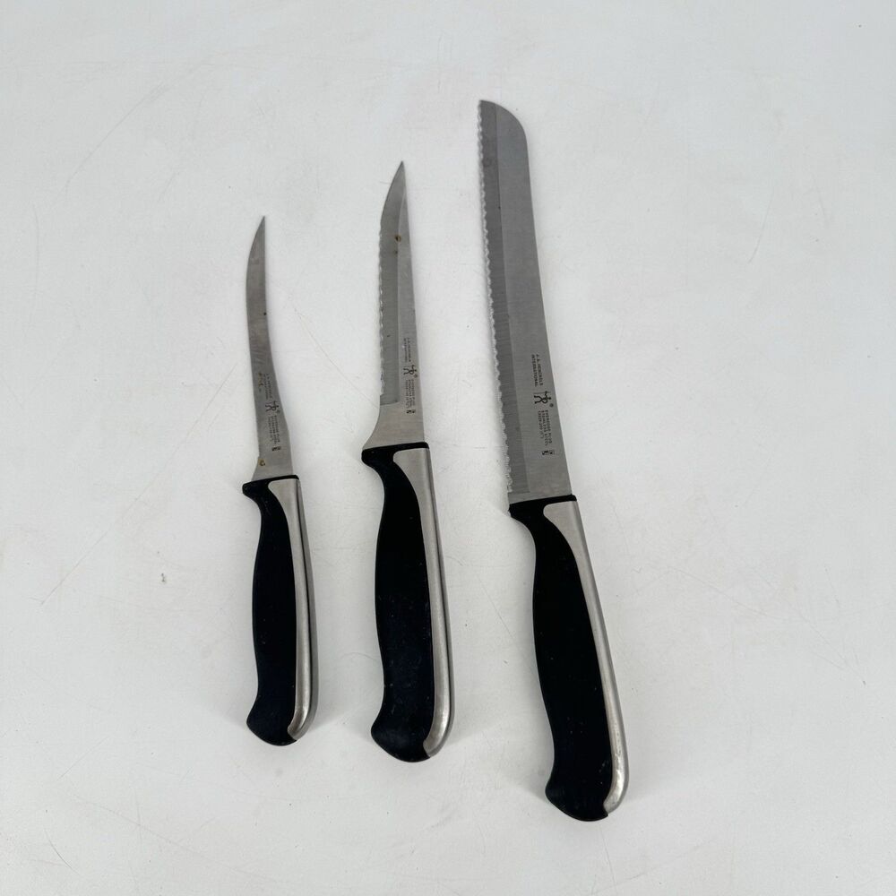 J.A. Henckels Everedge Plus Knife Set Lot 3 Serrated Stainless Kitchen Knives
